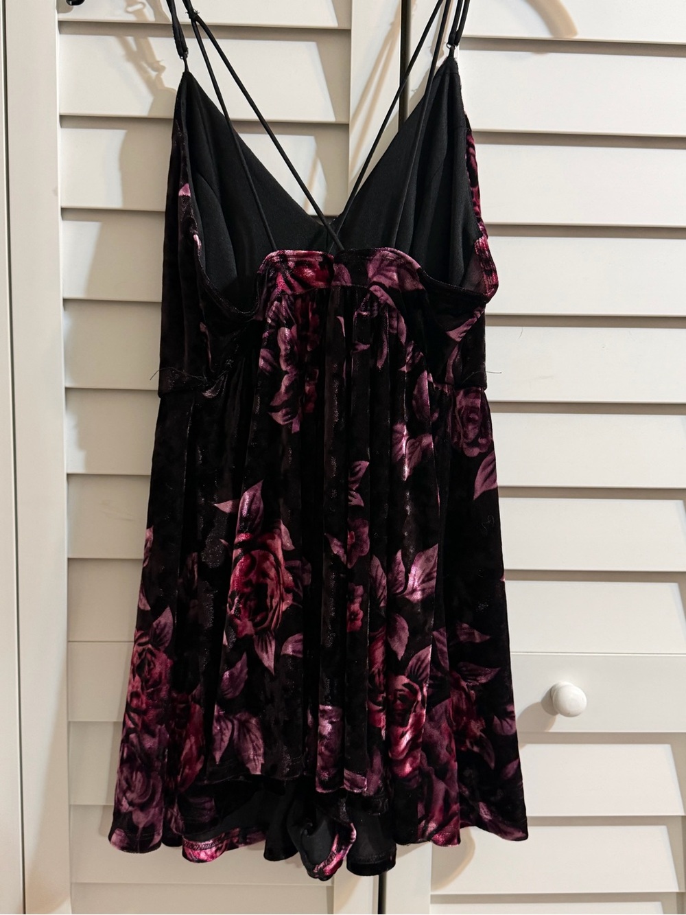 Velvet Floral Romper - Picture 2 of 3